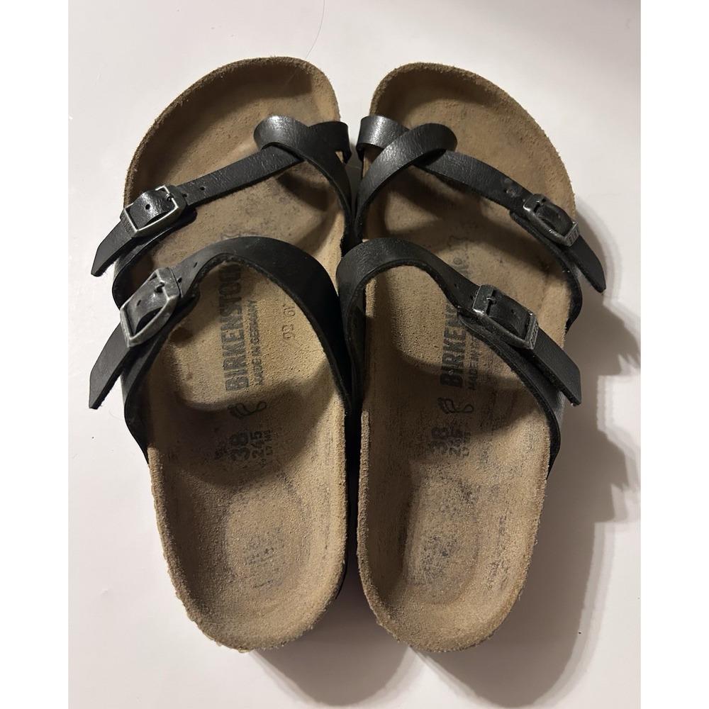 Birkenstock Women's Mayari Black Birko-Flor Toe Loop Sandals Size 38 US L7 Reg - Picture 2 of 7